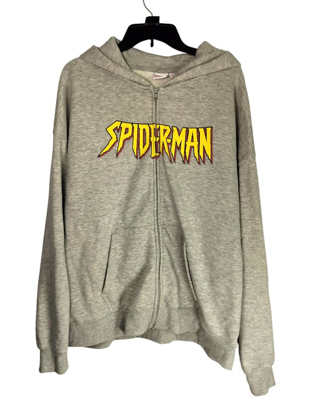 Marvel Hoodie Zip Up Spiderman Men's Size XL Grey #Superhero #90'streetwear